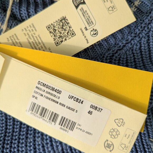 AUTH MARNI SWEATER Men Pullover Jumper Size 46 Blue MSRP $1,071 - Picture 6 of 16